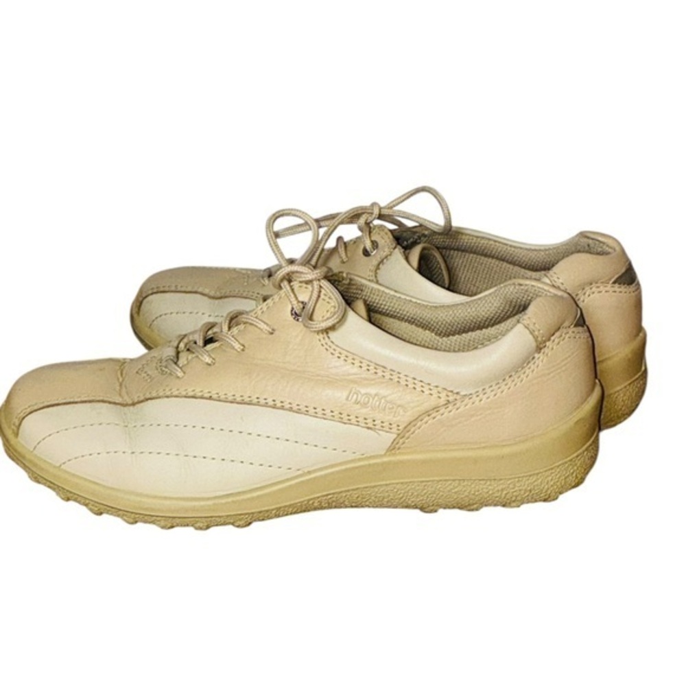 Hotter Tone II Walking Sneaker Shoe in Cream & light Tan